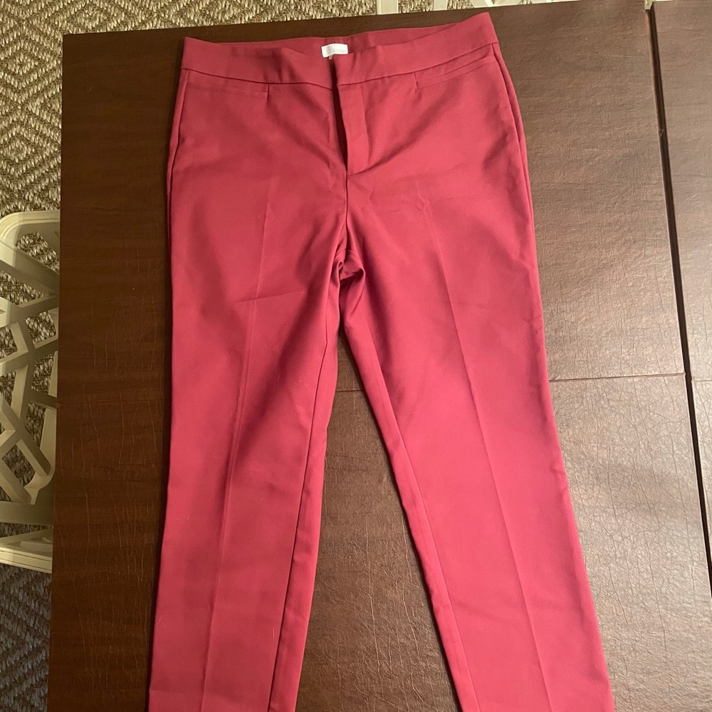 Ecru madison slim leg pants berry size 12